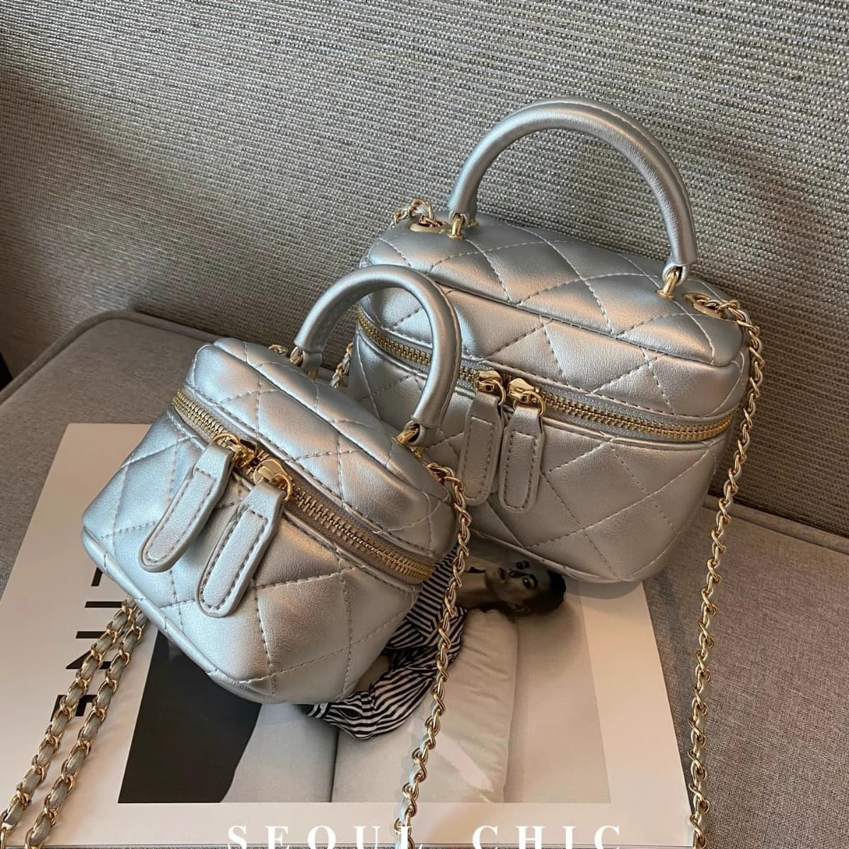 2026 Spring and Summer New Style Chanel-Inspired Quilted Chain Bag with High-Quality Texture, Versatile Handbag, Shoulder Bag, Crossbody Bag, and Lipstick Bag