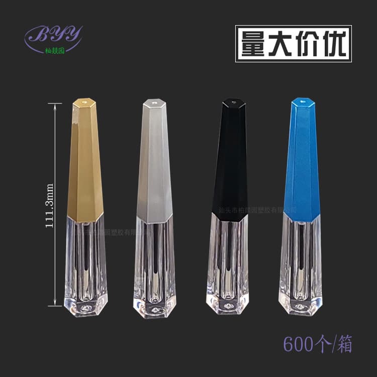Customized Production of Lip Glaze Packaging Materials, Various Colors of Hexagonal Cosmetic Bottles, Fully Transparent Plastic 6-Sided Lip Glaze Empty Tubes