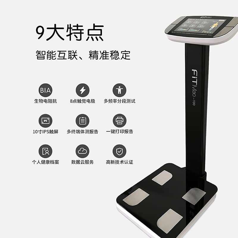 Smart Body Fat Analyzer Gym Body Composition Measuring Instrument with Printable Commercial Health Test