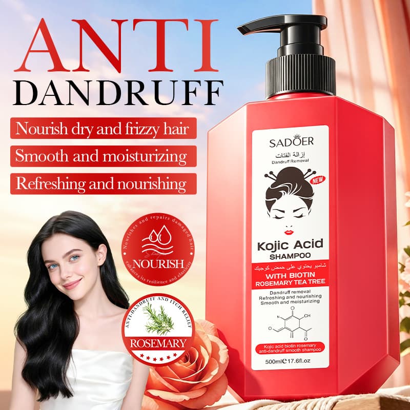SADOER Kojic Acid Biotin Rosemary Anti-Dandruff Smoothing Shampoo Deep Cleansing Export Factory