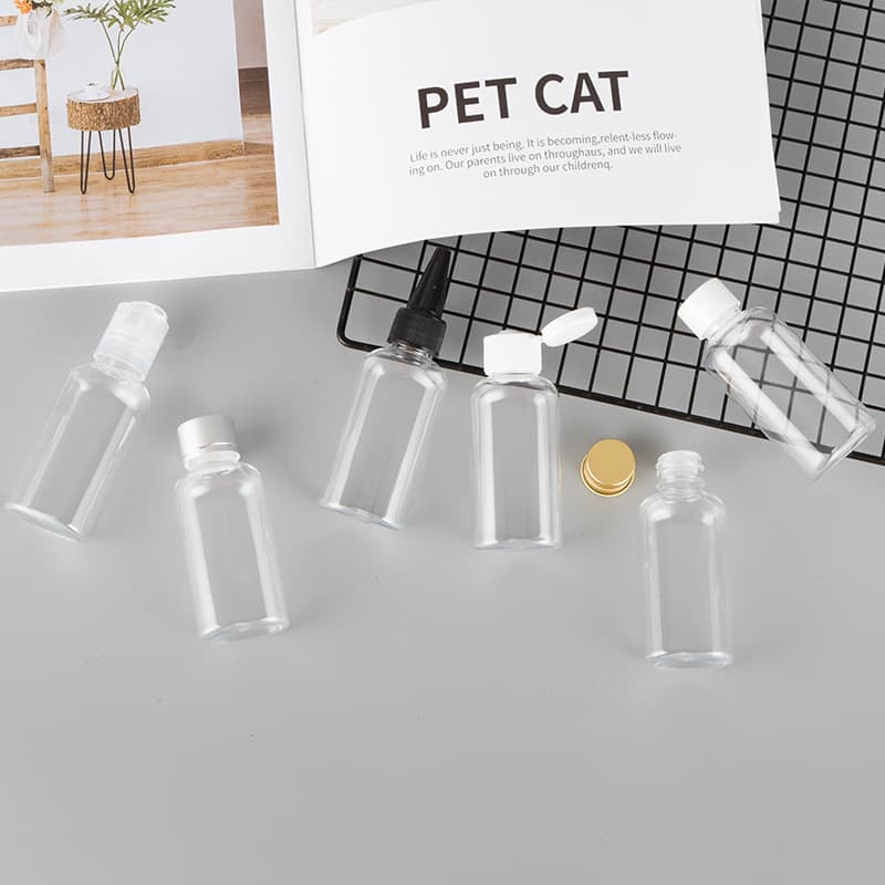 Spot 50ml transparent oval bottle with screw cap flip-top water lotion refill empty bottle cosmetic container portable bottle