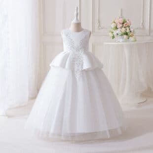 European and American Cross-border Girls' Summer Dress Sleeveless Host Princess Dress for Middle and Older Children Tutu Performance Dress