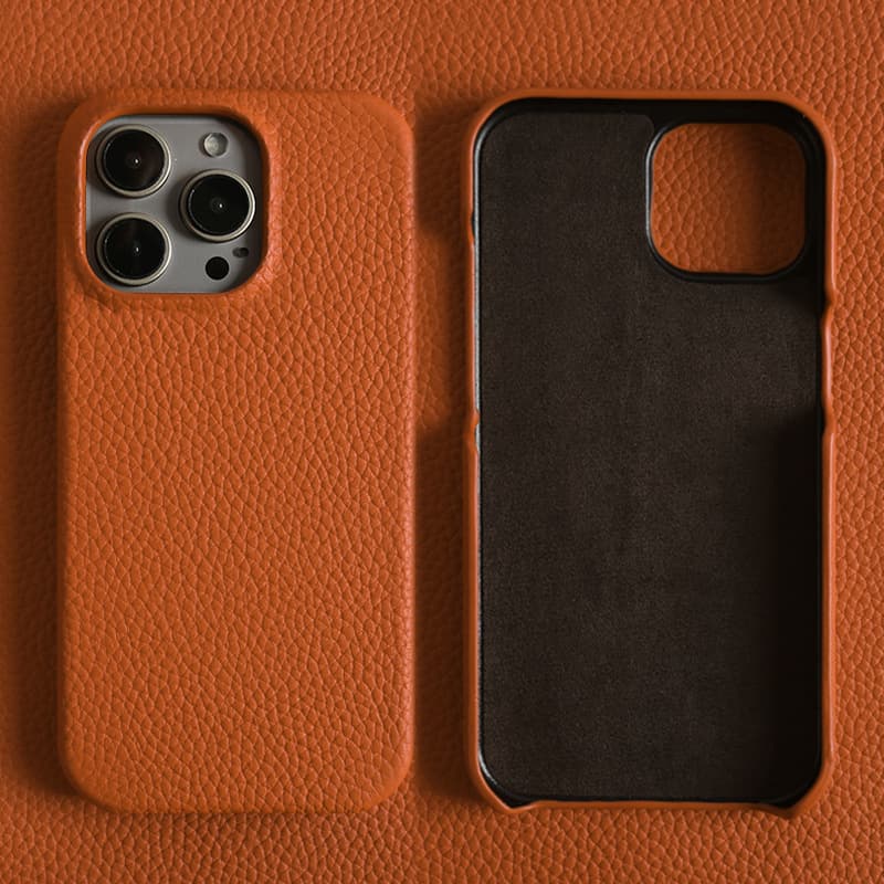 Genuine Leather Phone Case for iPhone 17, Anti-Drop Cowhide Protective Cover for iPhone 16/15/14/13 Pro Max