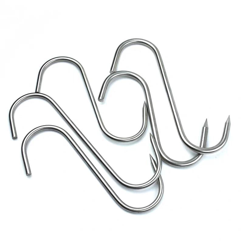 Stainless steel beef hook pig hook with tip S-shaped meat hook roast duck hook braised meat hook hook bacon S meat hook