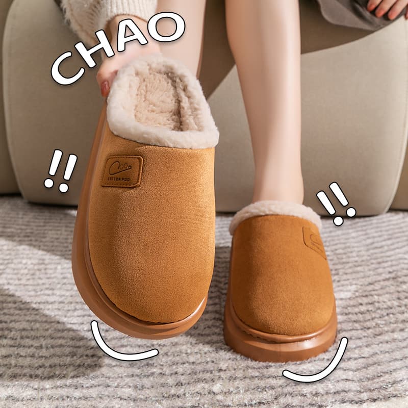 Cross-border Cotton Slippers Autumn Winter Warm Thick Sole Non-slip Cloud-like Comfort Couple Plush Warm Feet Cozy Winter Slippers