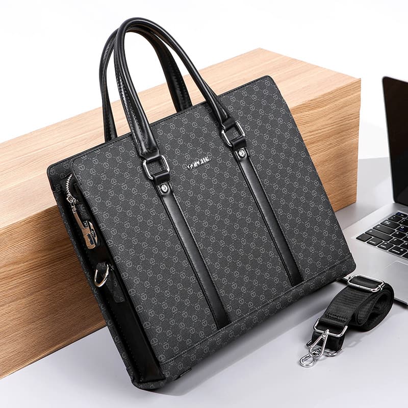 Men's Business Handbag Large Capacity Password Lock Anti-Theft Single Shoulder Bag for Meetings And Conferences Document Bag