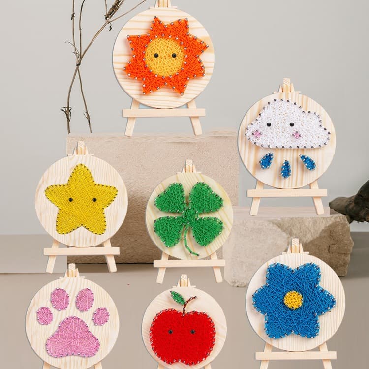 Nail String Art Simple DIY Kit, Parent-Child Creative Activity for Group Projects and Teaching
