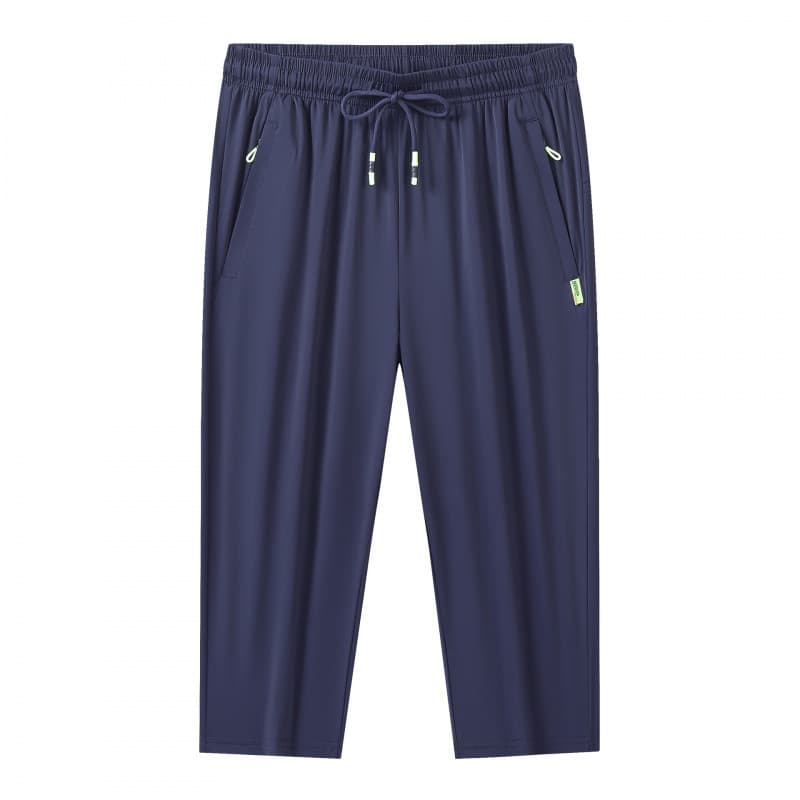 Cross-border summer casual sports large size cropped pants for men and women quick-drying beach pants men's ice silk loose 7 points