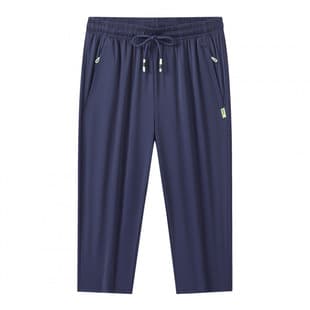 Cross-border Summer Casual Sports Plus Size Capri Pants Men's and Women's Shorts Quick-Dry Beach Shorts Men's Ice Silk Loose 7-Point Shorts