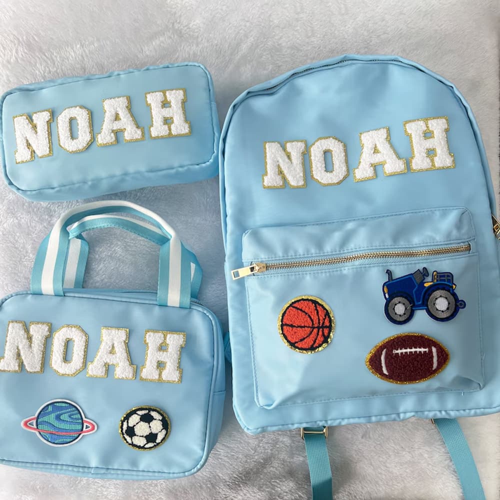 Cross-border popular back-to-school backpack, children’s customized backpack and name patch nylon school backpack