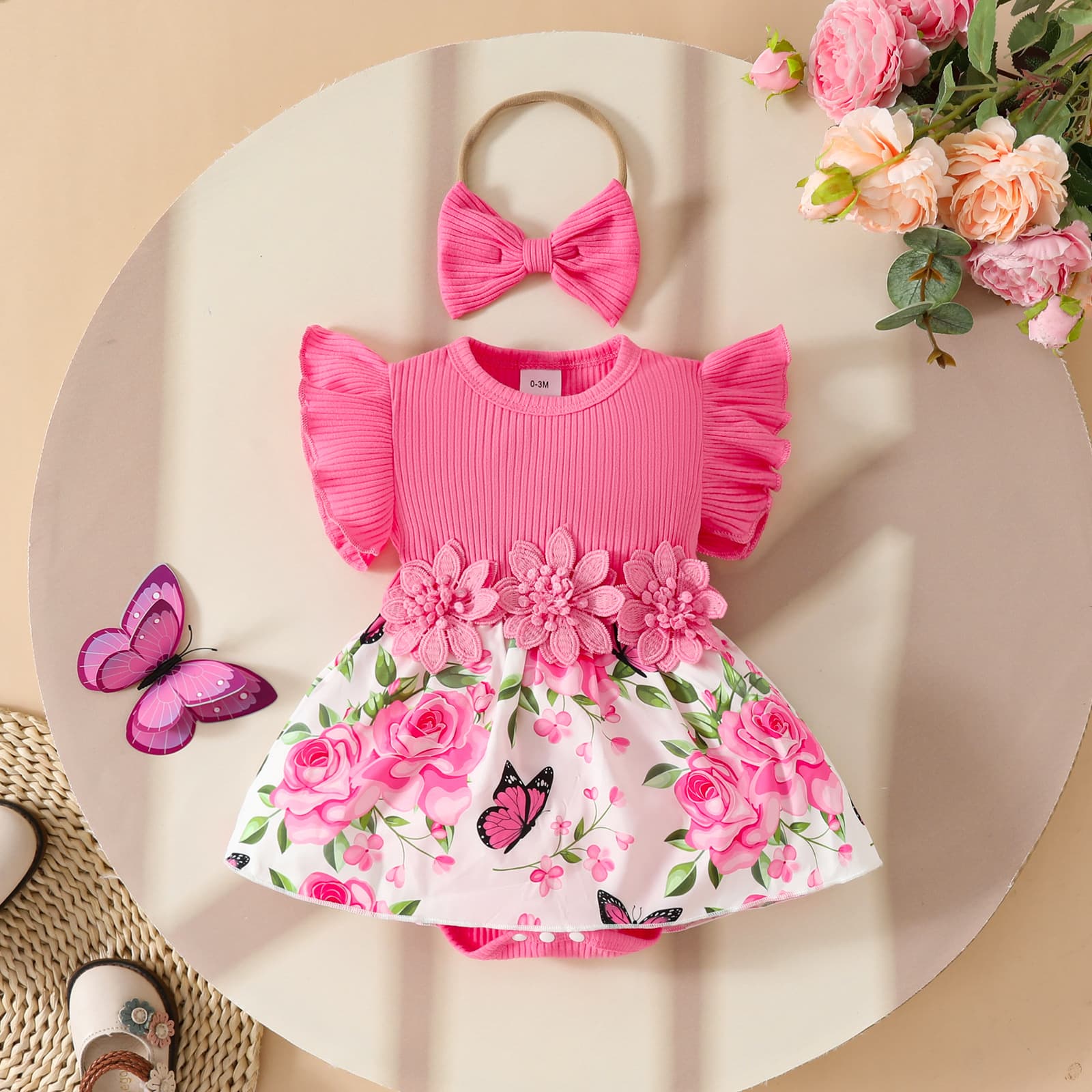 2025 Amazon Baby Girl Summer Sleeveless Pit Strip Appliqué Flower Print Harness Dress Baby Casual Dress