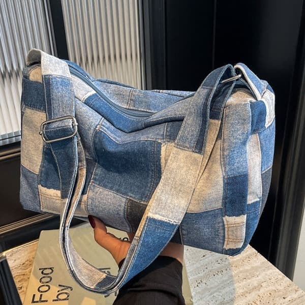 Washed Denim Bag for Women 2024 New Trend Casual Sports Crossbody Bag Large Capacity Versatile Underarm Bag