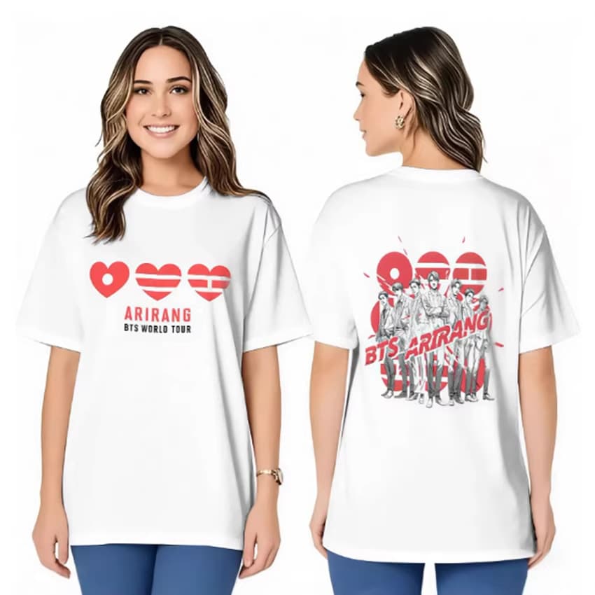 BTS Mexico City Tour Limited T-Shirt Fan Support Retro Print Top