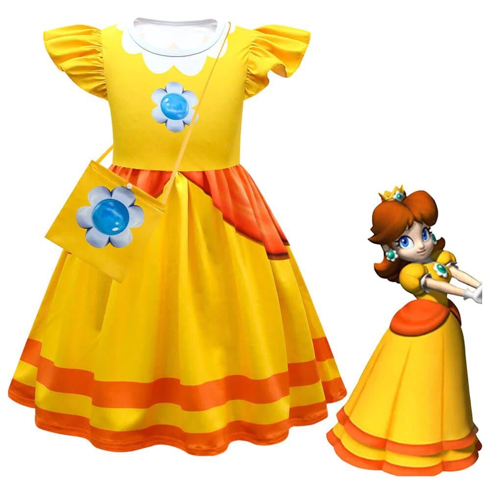 2023 Europe and America Children's Clothing Super Mario Bros Mario Halloween Cosplay Flying Skirt Runway