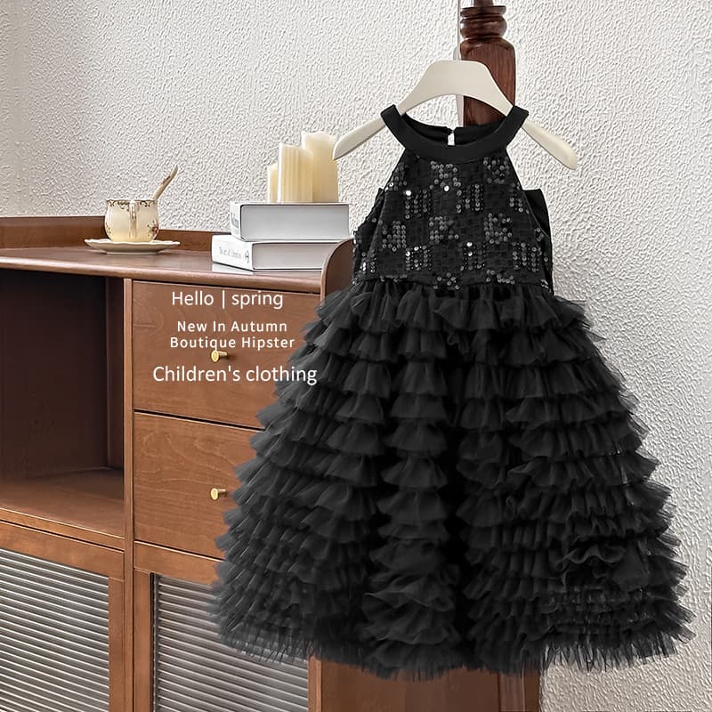 2026 Summer High-End Bow Backless Cake Dress Girls Birthday Evening Gown Princess Dress Wholesale