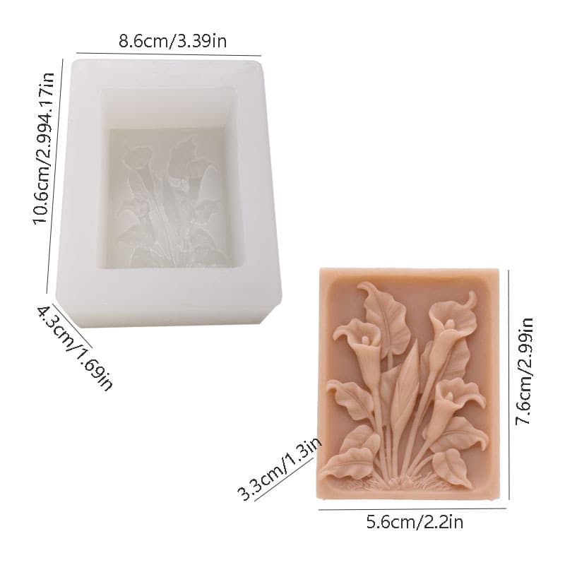 Handmade Soap Silicone Mold Soap Candle Mold Ice Carving Mold Cake Silicone Mold Calla Lily