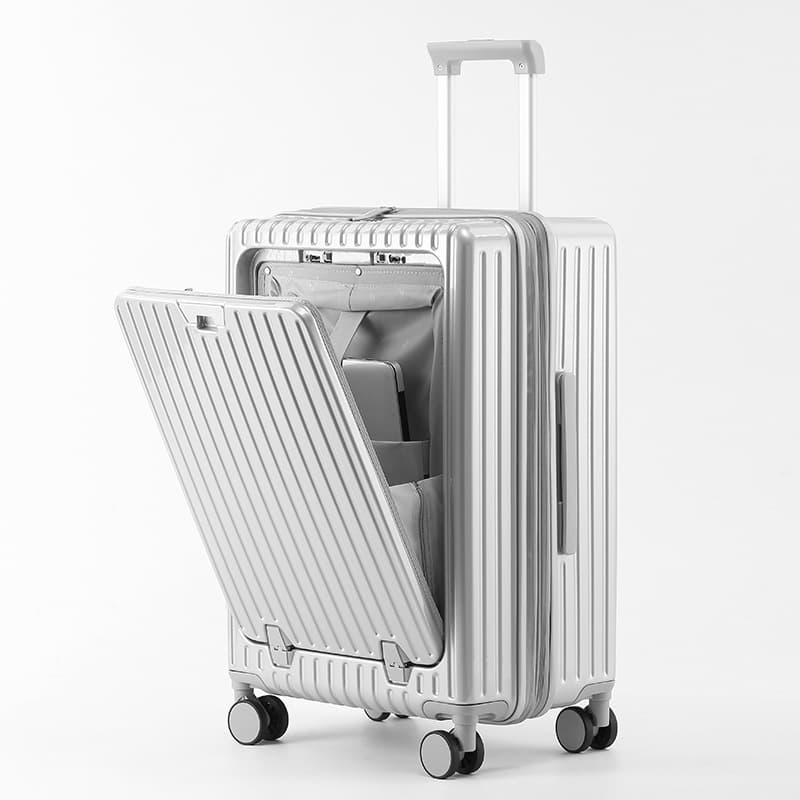 Expandable 20-inch Carry-On Suitcase Luggage with Front Opening