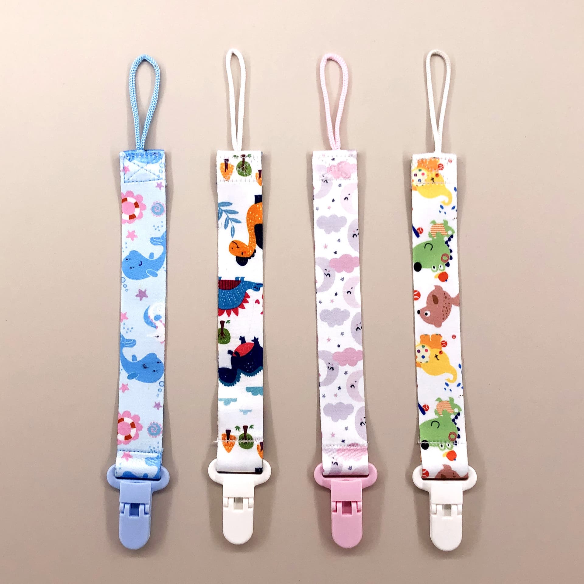 Baby pacifier clip chain with ribbon, anti-drop pacifier holder, woven strap, baby pacifier clip, in stock