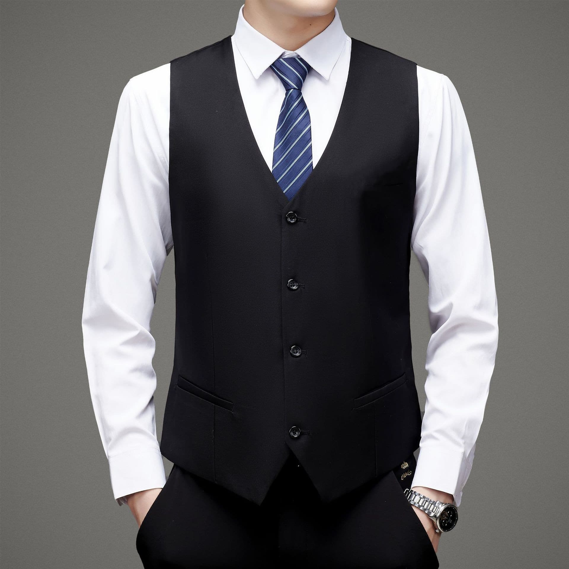 New men's vest, slim fit, Korean style, men's work uniform, suit vest, best man professional attire, men's vest.