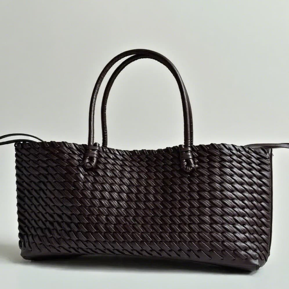 Large Capacity Woven Tote Bag Extra Long Shopping Handbag Simple Design Autumn New Style Trendy Element Casual Fashion Bag