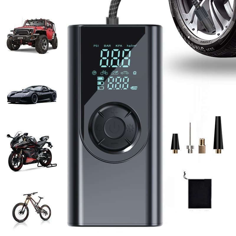 Cross-Border Car Air Pump Wireless Digital Display Dual-Screen Air Pump Tire Inflator Portable Car Inflator