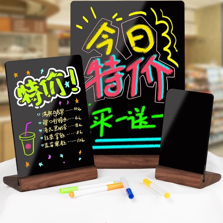 Blackboard Stall Price Display Sign for Night Market Use with Fluorescent Handwritten/Drawn Erasable Writing Board