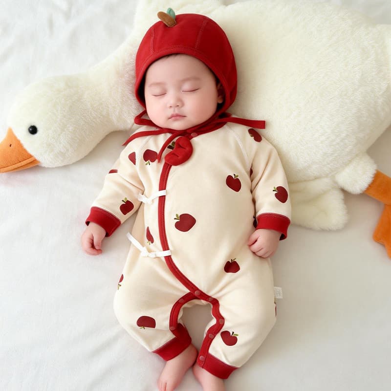Baby Clothes Spring and Autumn Style Baby Jumpsuit Pure Cotton Unisex Full-Month Baby Romper Crawling Suit Size 52 Butterfly Outfit