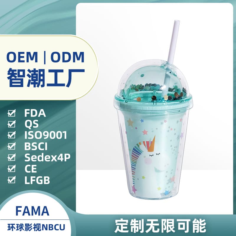 Girlwill Unicorn Straw Cup Creative Children's Gift Custom Plastic Cup for Girls