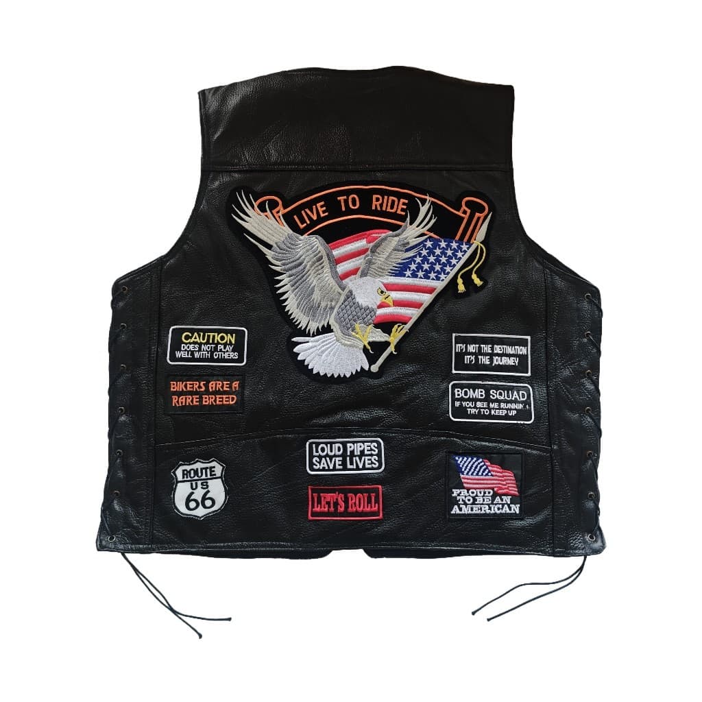 Foreign trade Angora pattern European and American Harley leather vest, wind-resistant riding vest