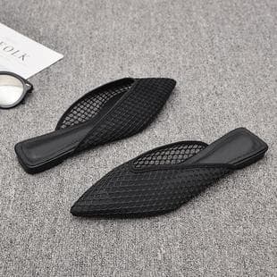 2026 Summer New Trendy Pointed Toe Flat Sandals Ins Lazy Half-Drag Fairy Style Covered Toe Mule Women's Slippers