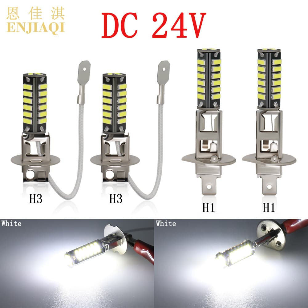 24V LED Fog Light for Trucks and Heavy-Duty Vehicles, H1 H3 7020 20SMD Anti-Fog Bulb, Front Fog Light and Rear Fog Light
