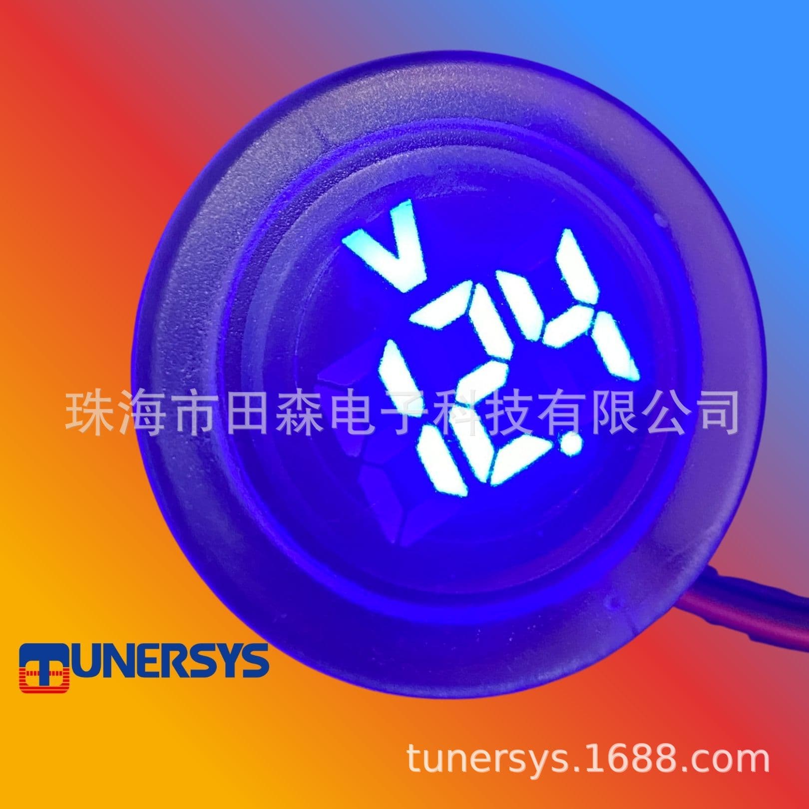 DC5-30V round digital display voltmeter 12V lithium battery vehicle voltage display electric vehicle round DC meter