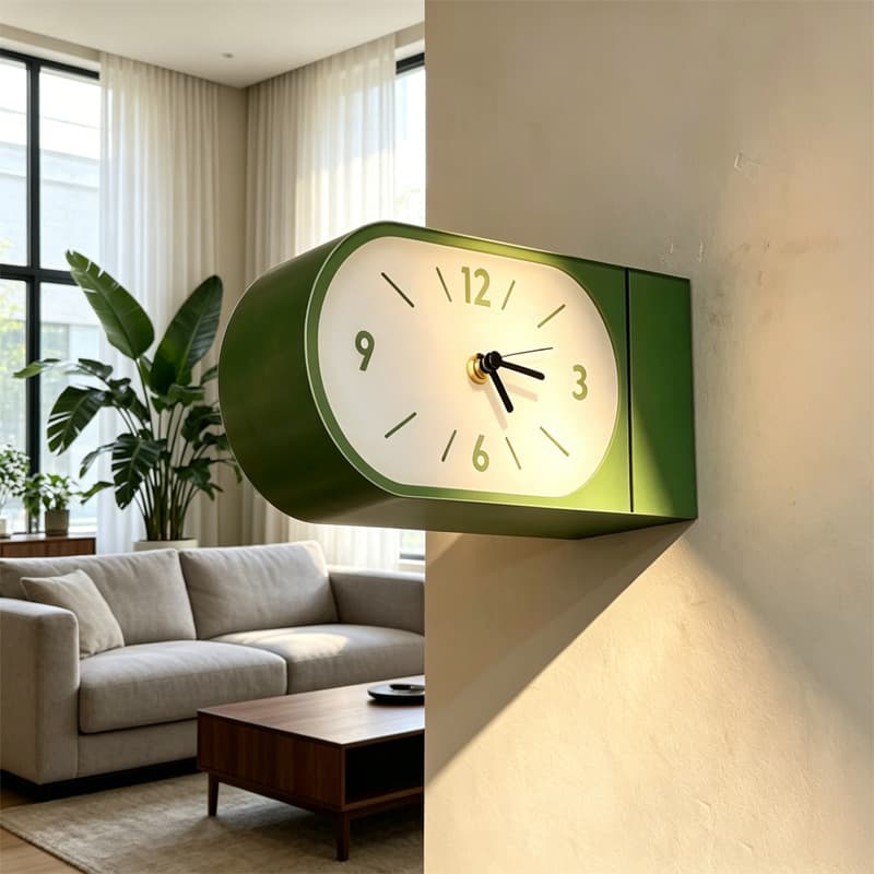 Cross-border Double-sided Corner Clock Living Room Wall Clock Decorative Hanging Advanced Sense No-drilling Light Luxury Modern
