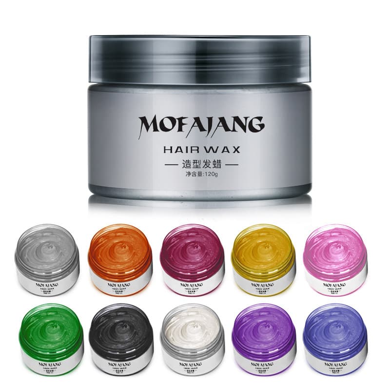 Three Magic Hair Stylist Colored Hair Clay Mofajang Granny Gray Hair Wax Disposable Styling Hair Products Wholesale Cross-border