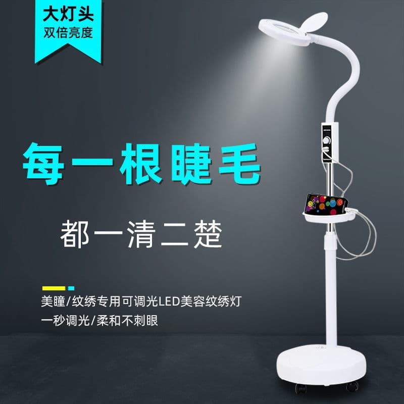 LED Eye-Friendly Beauty Salon Tattoo Lamp, Nail Desk Lamp, Eyelash Extension Cold Light Shadowless Floor Lamp