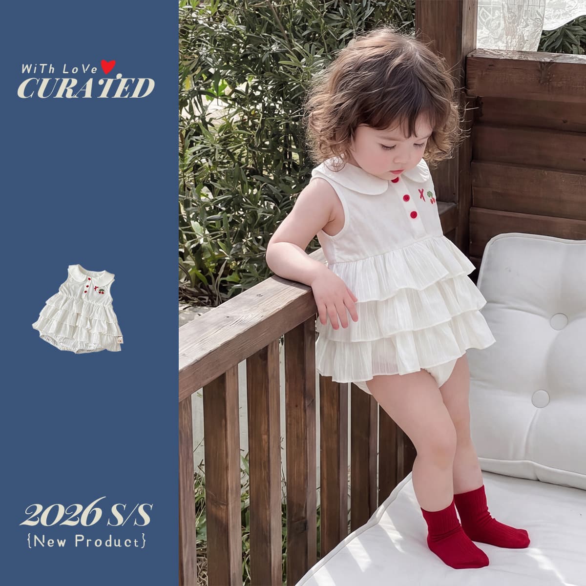 Baby French Sweet Diaper Cover Dress Baby Girl Cherry Romper Girl Princess Fashionable Cake Skirt Triangle Bodysuit