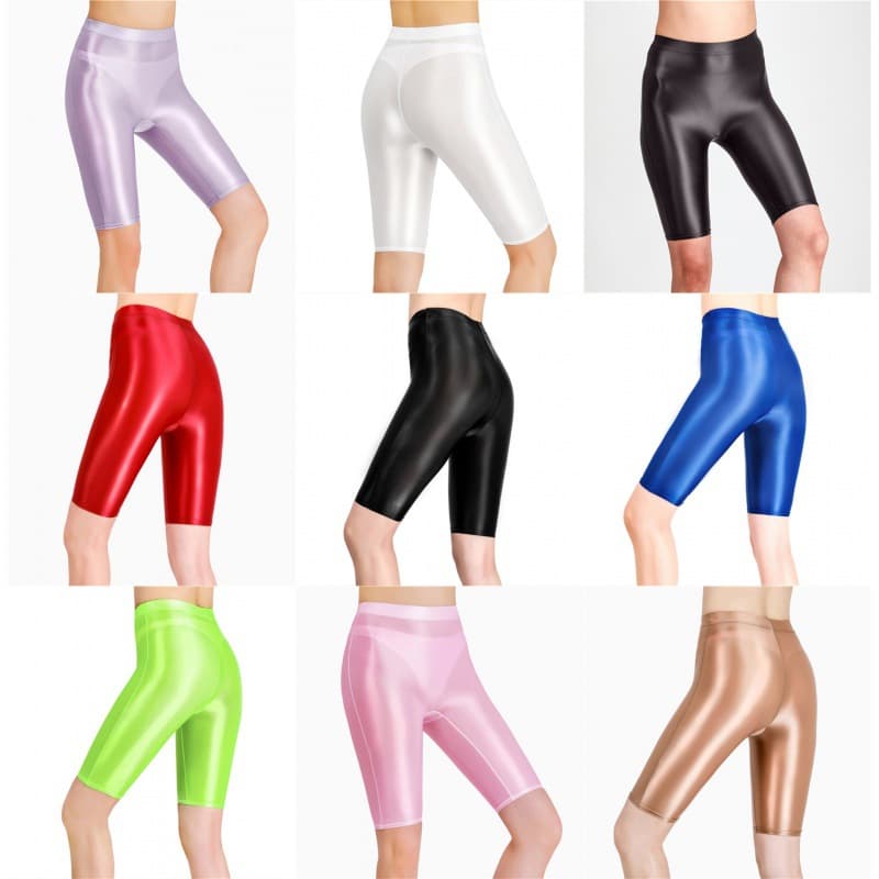 European and American glossy trendy shorts with gusset, sexy yoga pants, high elasticity, Amazon and AliExpress bestseller 7058