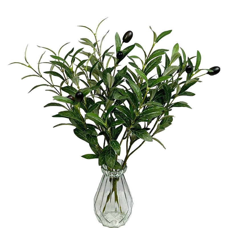 Artificial Olive Leaf Greenery with 3D Olive Fruit, Garden Landscape Decoration Display, Olive Leaf Factory Wholesale