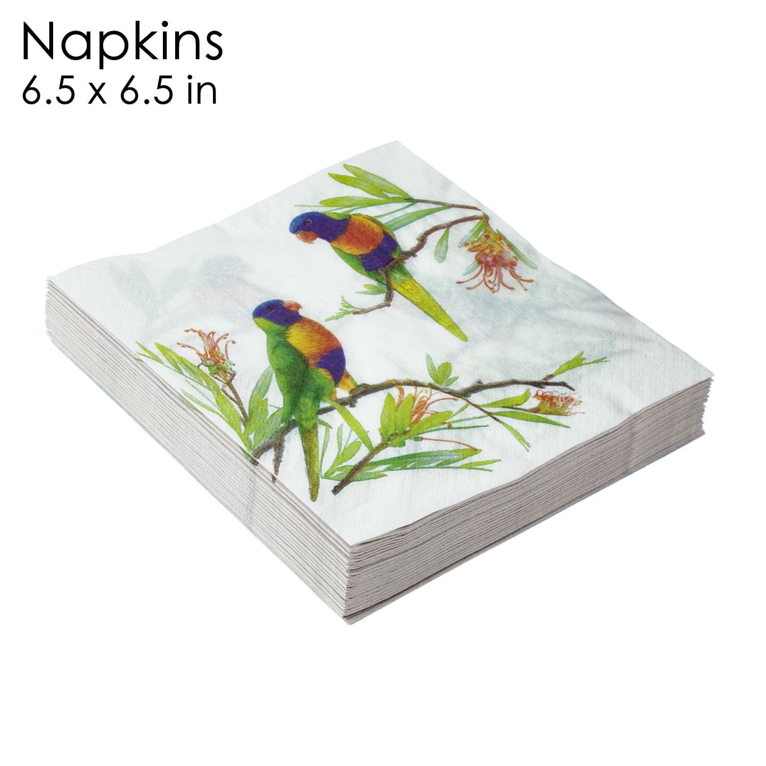 JW spot magpie branch double bird square napkin flower and bird white background green branch tea party festive napkin