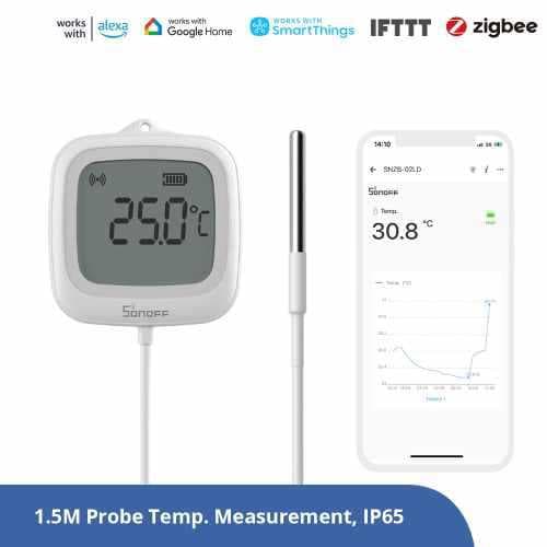 Sonoff Snzb-02Ld Zigbee Temperature Sensor LCD Screen IP65 Waterproof Home Assistant
