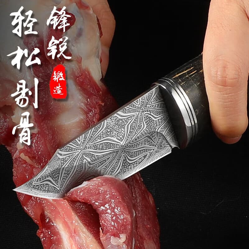 Damascus Steel Outdoor Survival Knife Self-Defense Tool Small Fruit Knife Sharp Portable Utility Knife