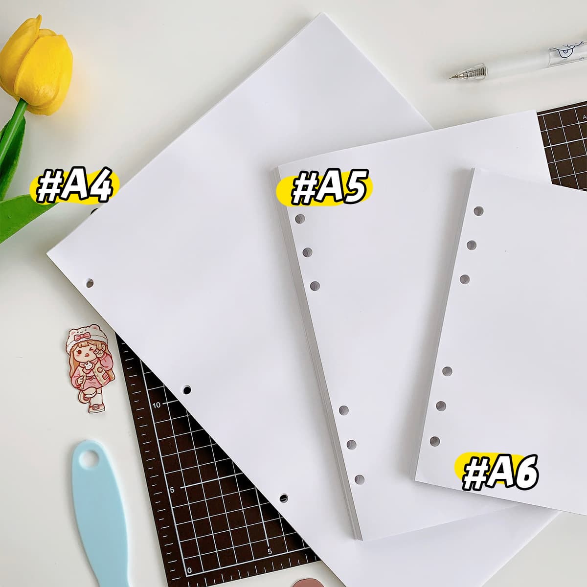 A4 A5 A6 release paper notebooks, double-sided smooth, removable loose-leaf journal stickers, washi tape catalog collection books