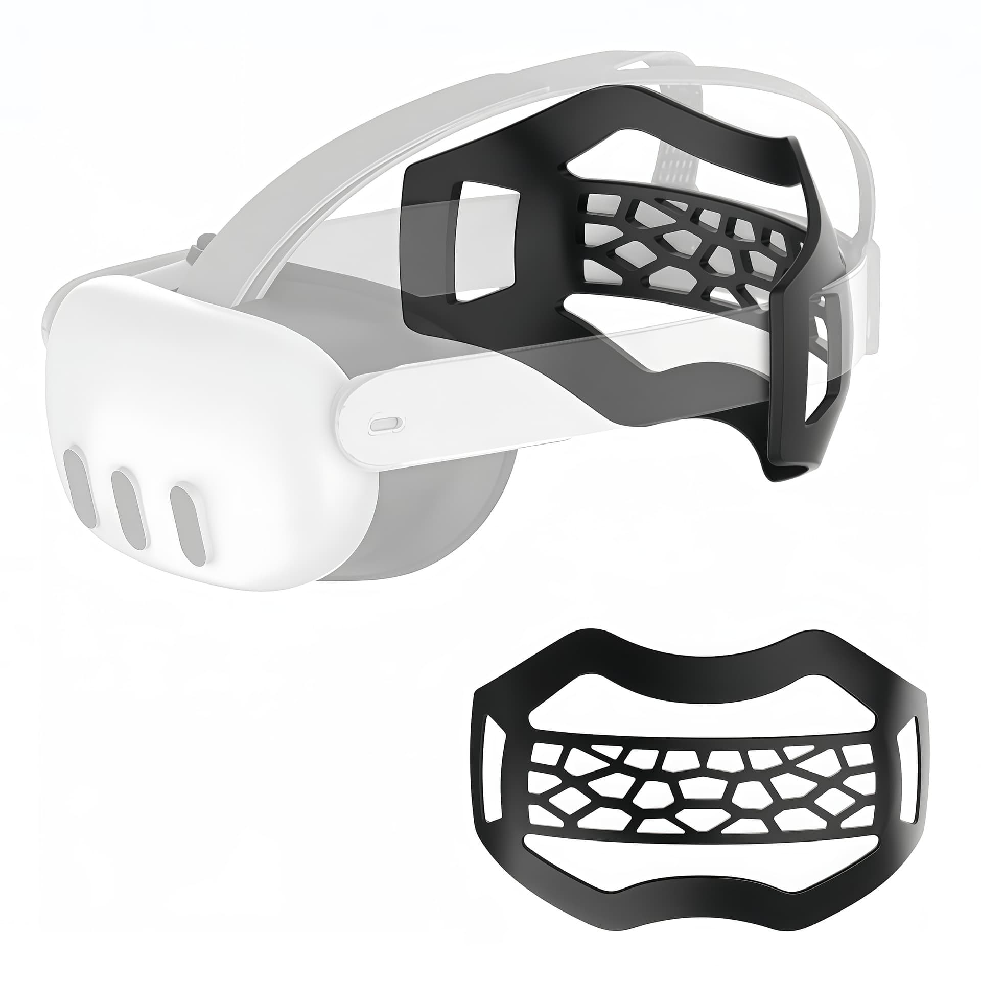 MetaQuest 2/3/3S Universal TPU Elite Headband with Backrest Pad for VR Elite Headband, Hollowed-out Heat Dissipation and Pressure Relief Pad