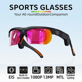 Factory Direct Outdoor Smart Sports Glasses, 13MP HD Anti-Shake Video, AI Translation, Live Streaming Smart Glasses
