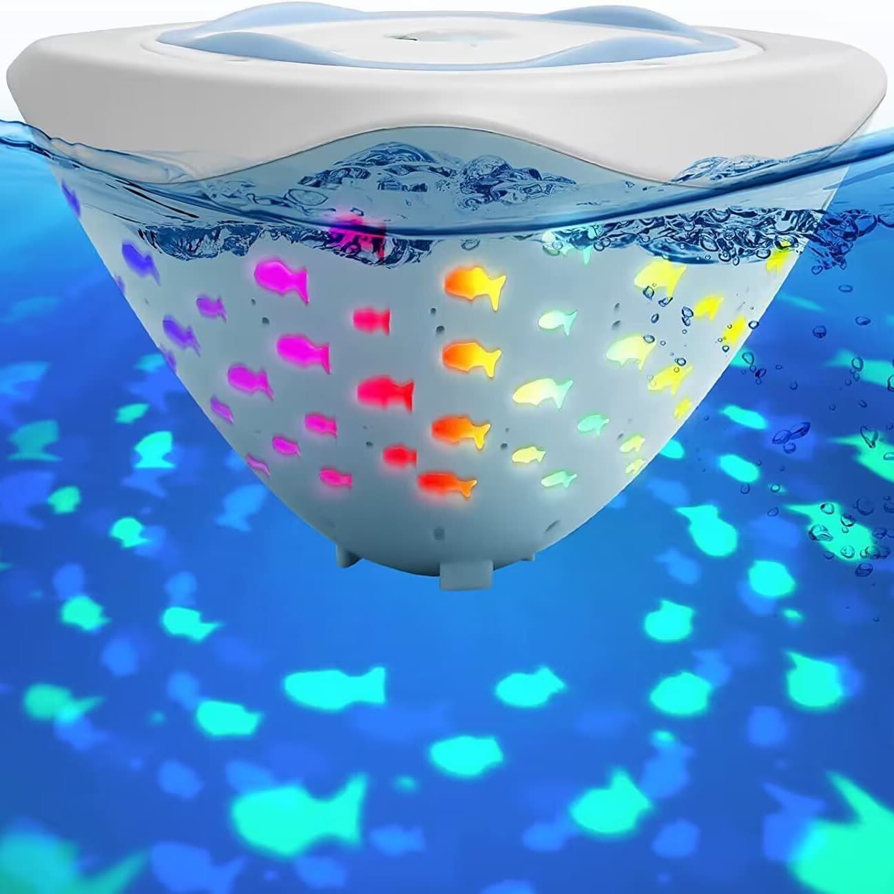 LED Waterproof Bathtub Pool Bath Projection Light Floating Fish Tank Fountain Bath Dive Light
