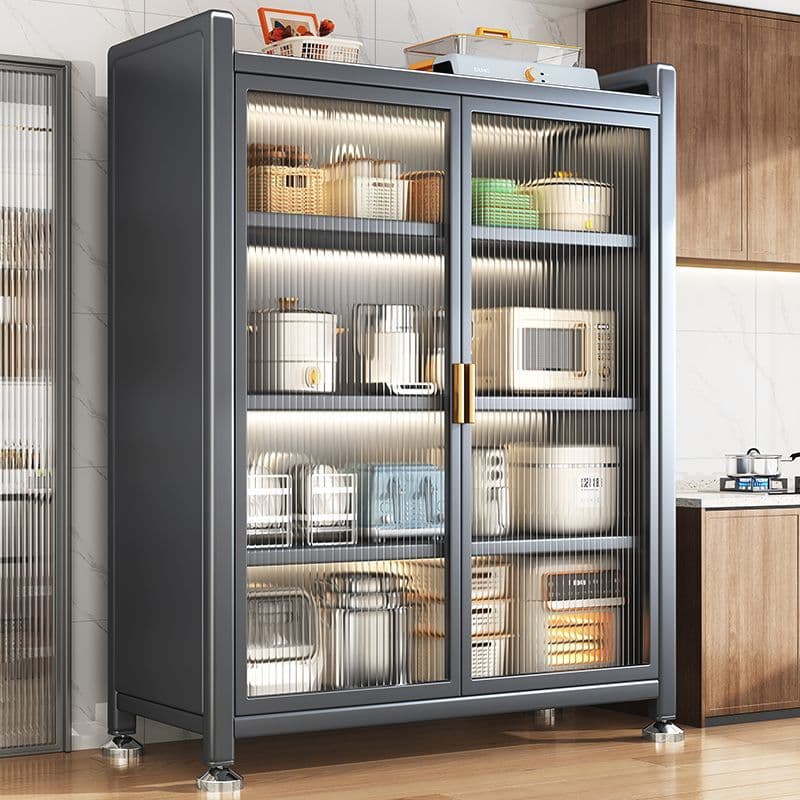 Steel Dust-Proof Double-Door Storage Cabinet, Household Large-Capacity Display Cabinet, Living Room Kitchen Storage Cabinet, Foreign Trade Wholesale