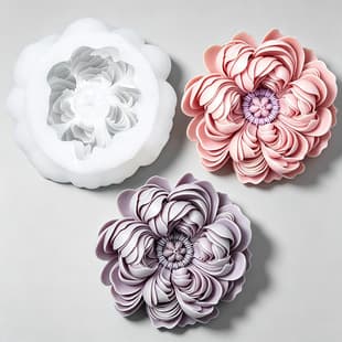 3D Peony Flower Silicone Mold DIY Mousse Panna Cotta High Temperature Resistant Food Grade Fondant Candle Mold