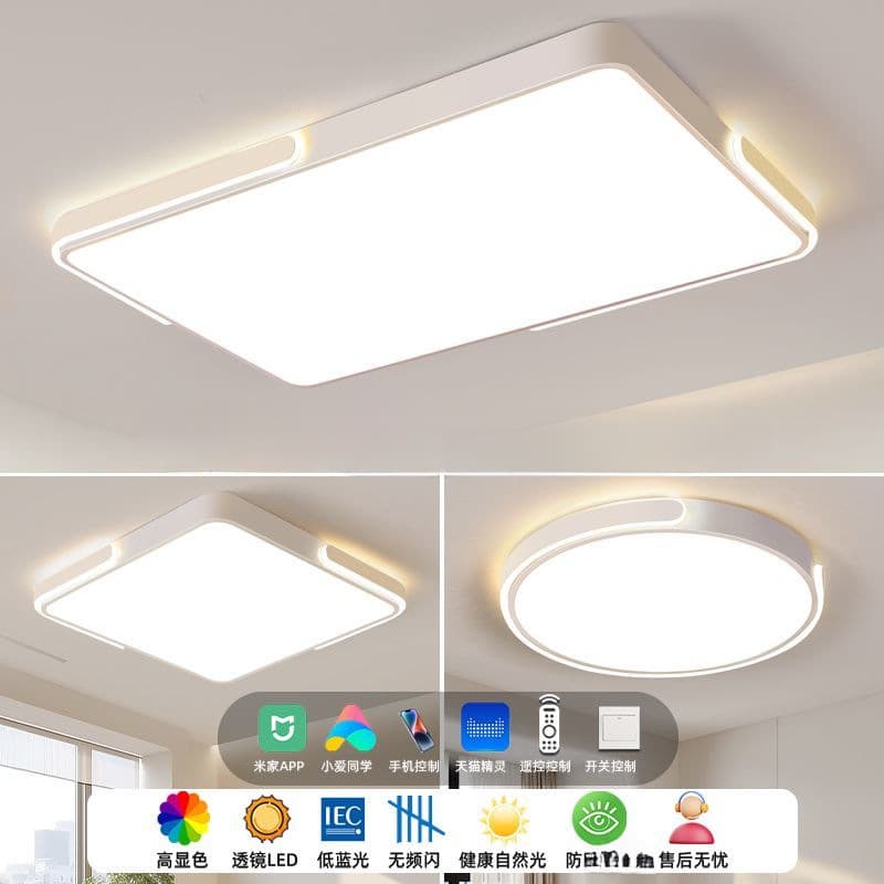 Rectangular LED Ceiling Light for Living Room, New Style (2025), Modern Minimalist Round Light for Bedroom and Study, Wholesale