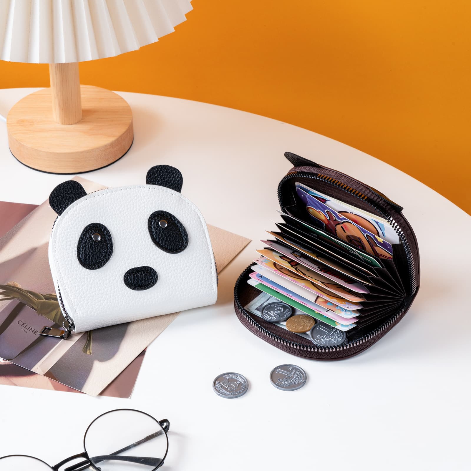 Cartoon Multi-Function Card Holder Women's Large Capacity Document Organizer Wallet Student Coin Purse Card Case