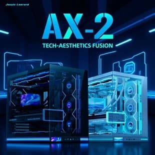 Jungle Leopard AX-2 Panoramic View Glowing Foot Pad 2.99-inch LCD Screen Pillarless Gaming Desktop Case